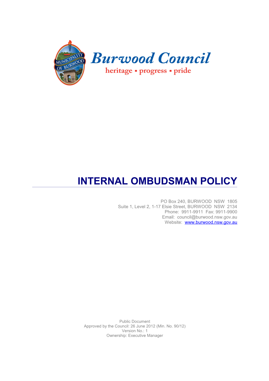 Internal Ombudsman Guidelines