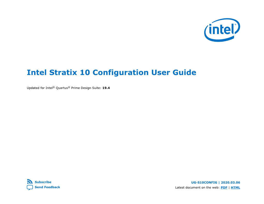 Intel Stratix 10 Configuration User Guide