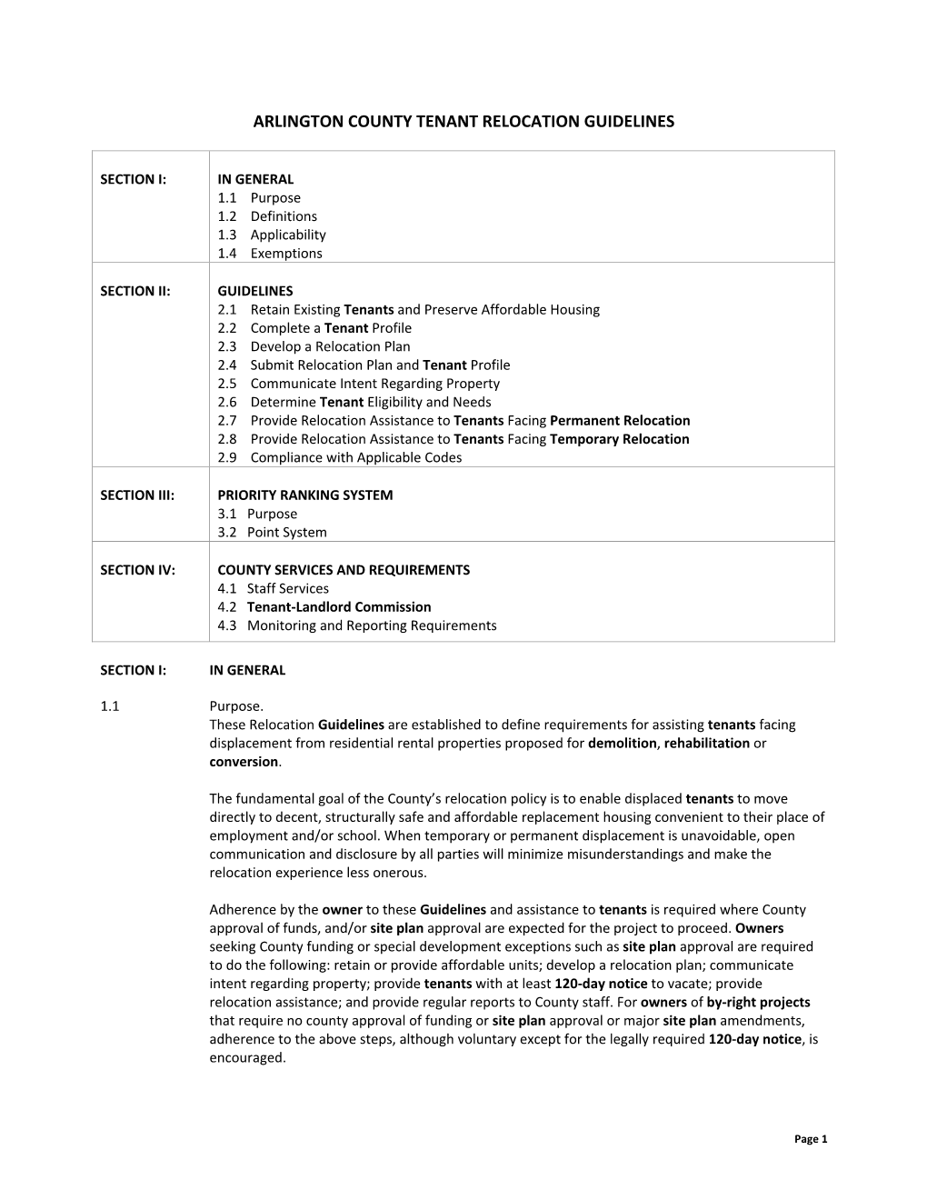 Arlington County Tenant Relocation Guidelines