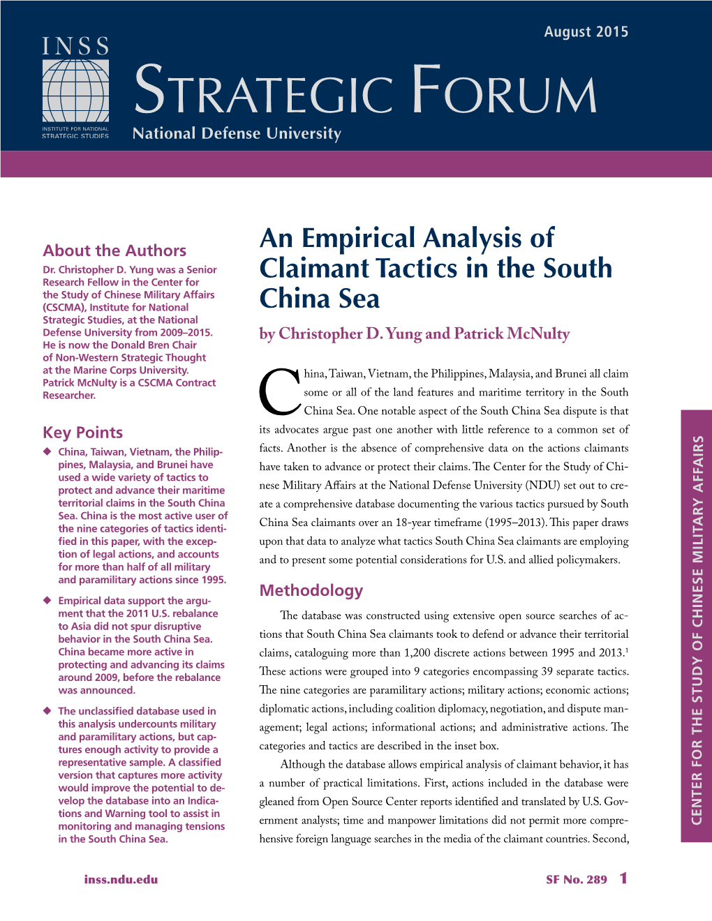 An Empirical Analysis of Claimant Tactics in the South China