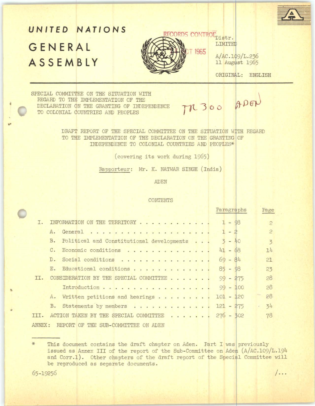 UNITED NATIONS Generkl ASSEMBLY