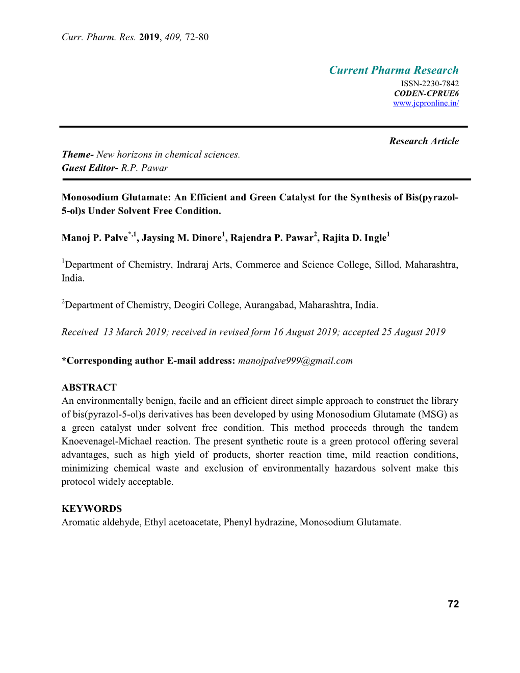 Current Pharma Research ISSN-2230-7842 CODEN-CPRUE6