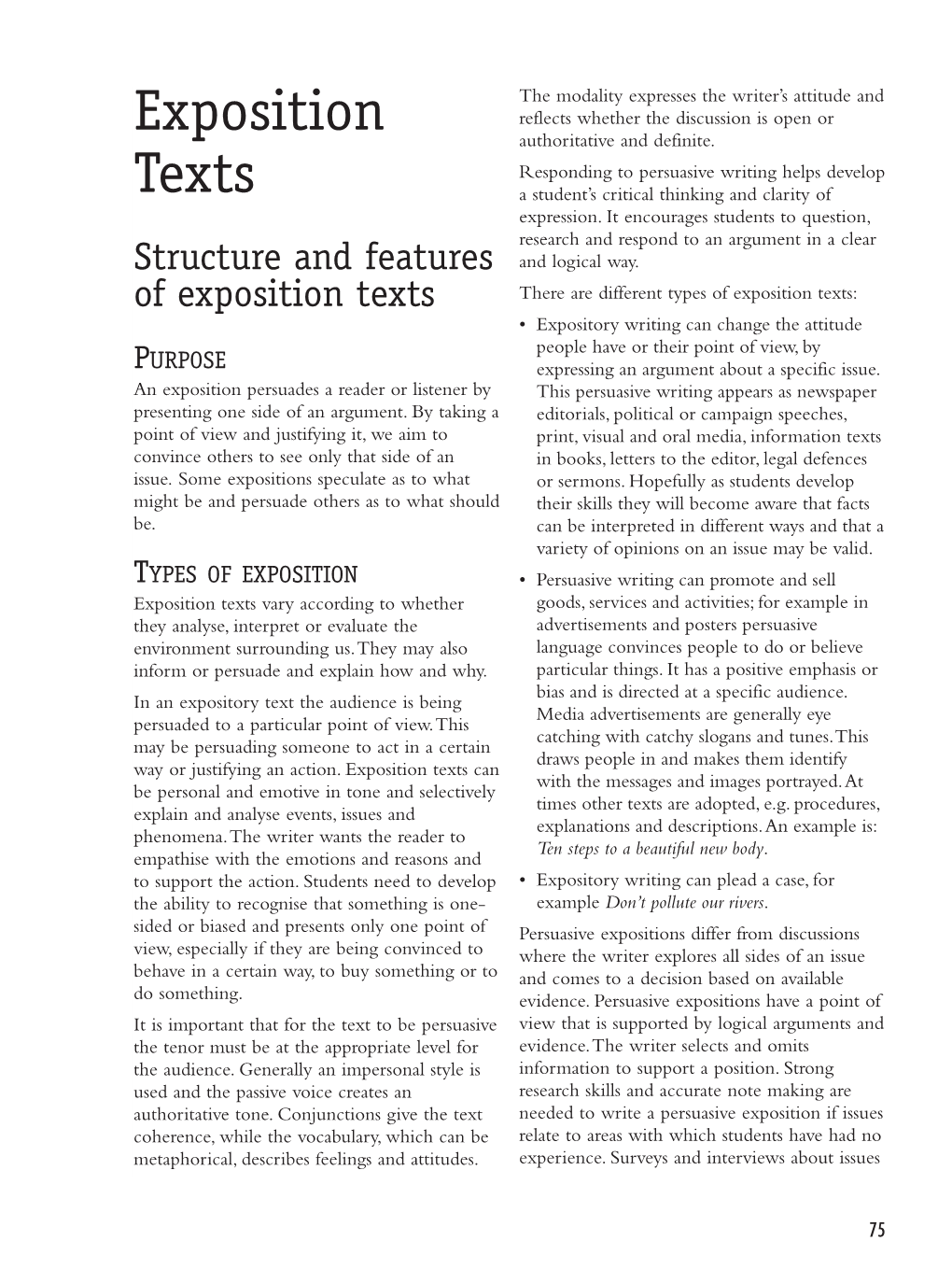 Exposition Texts