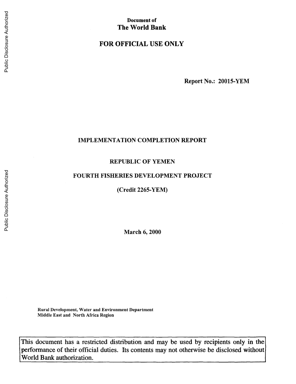 World Bank Document