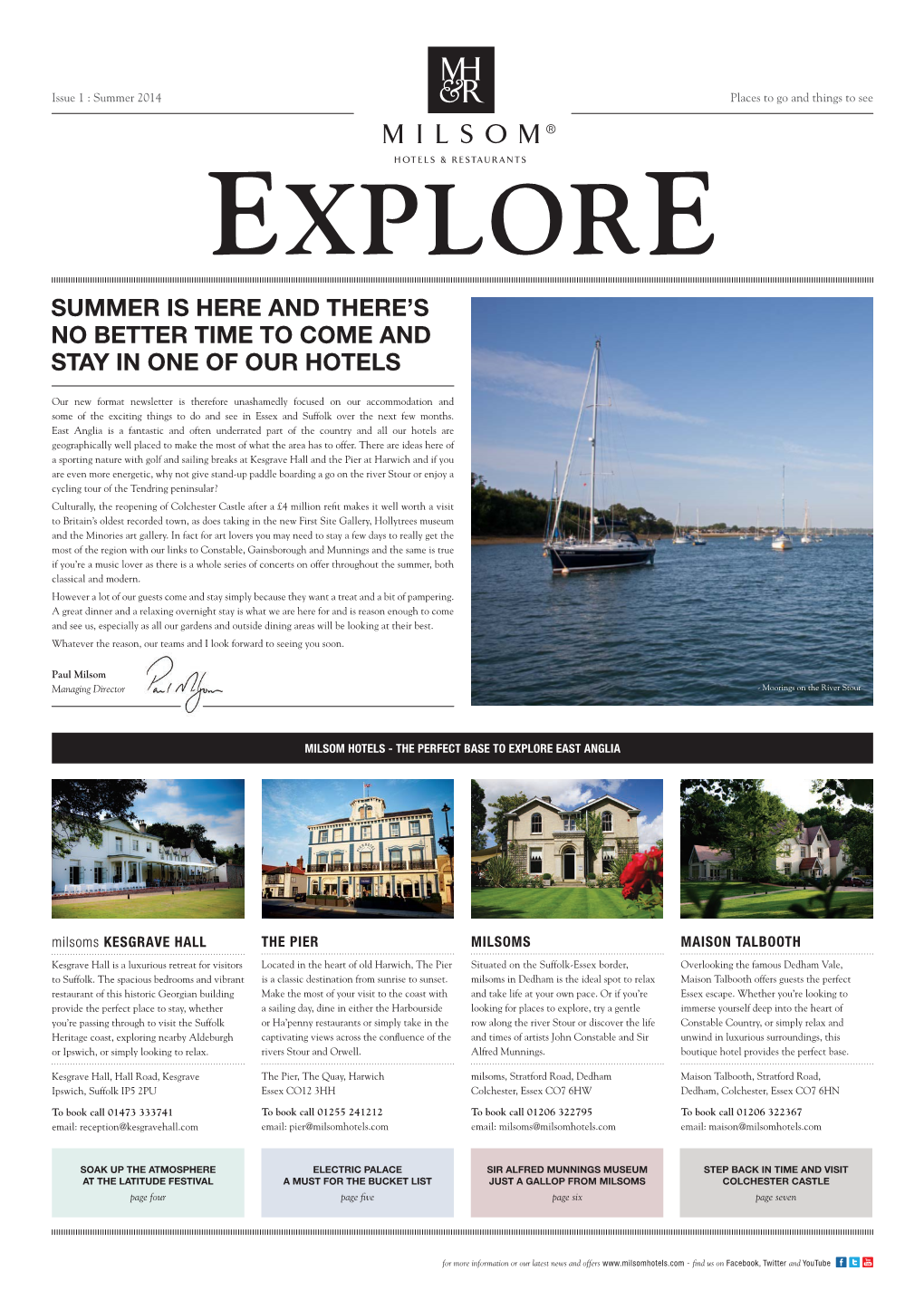 Milsom Hotels & Restaurants Explore Newsletter