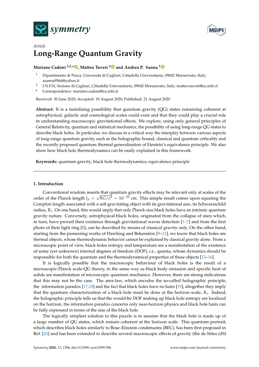 Long-Range Quantum Gravity