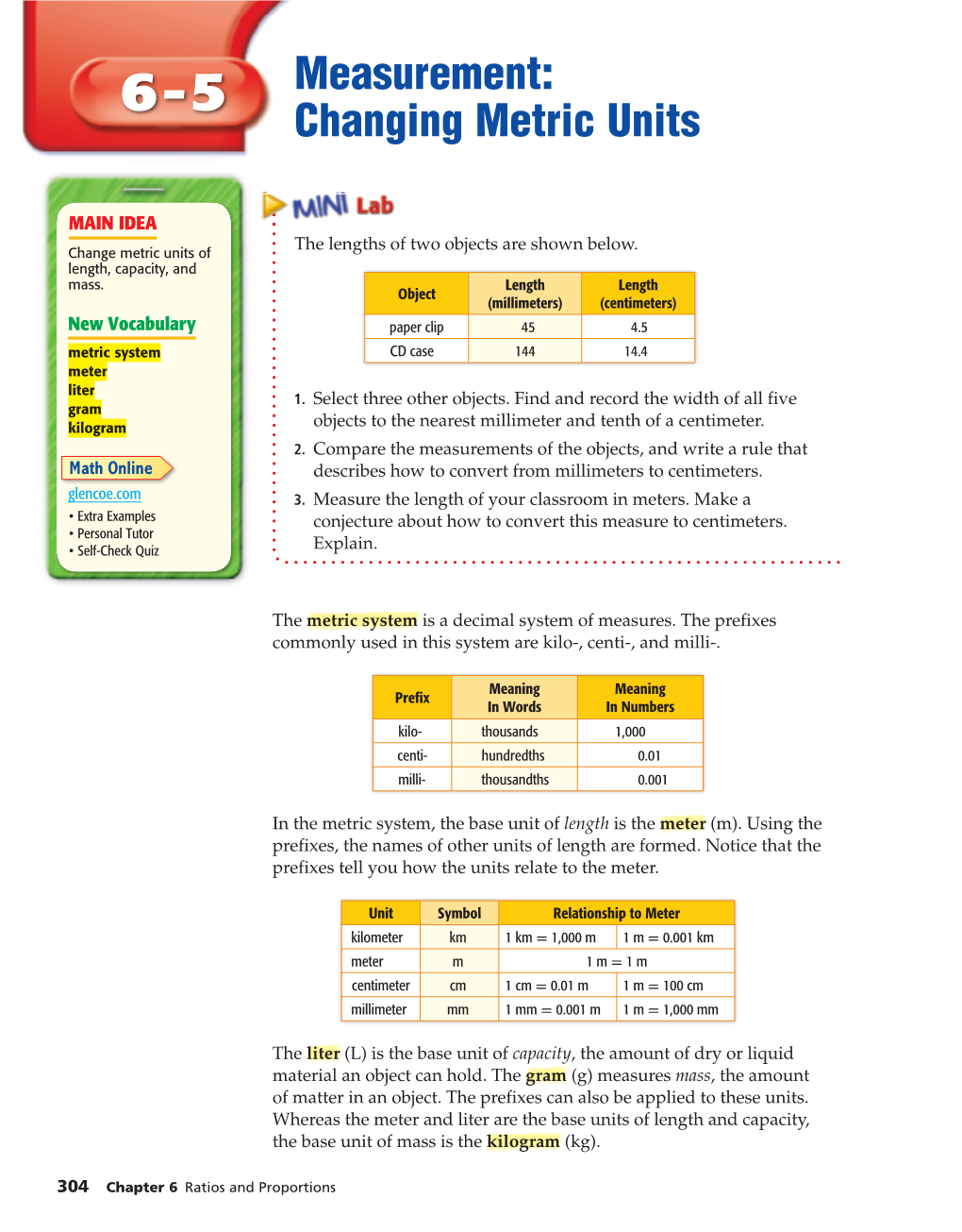 Changing Metric Units