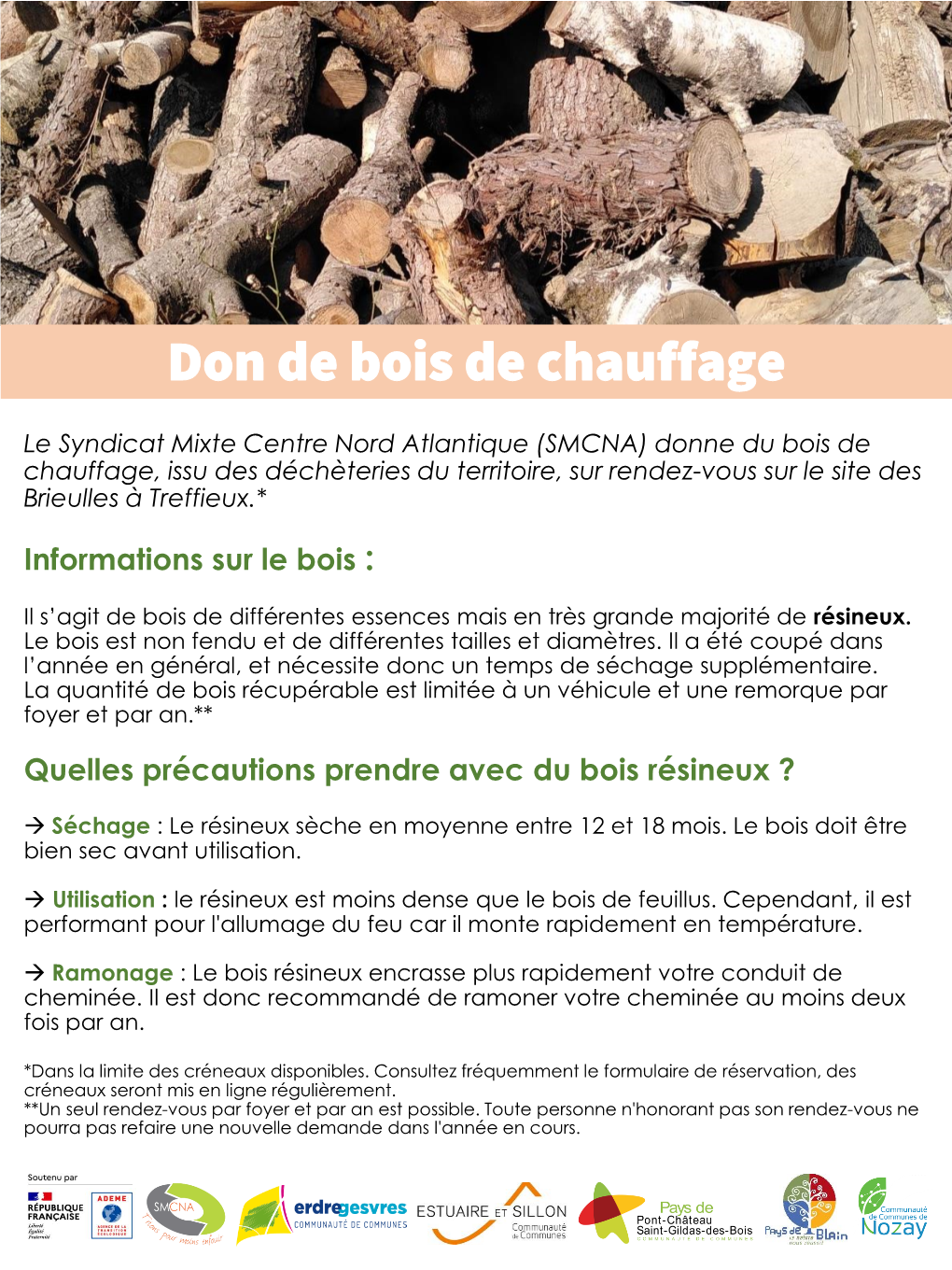 SMCNA) Donne Du Bois De Chauffage D'essences Variées (Chêne, Peuplier, Résineux