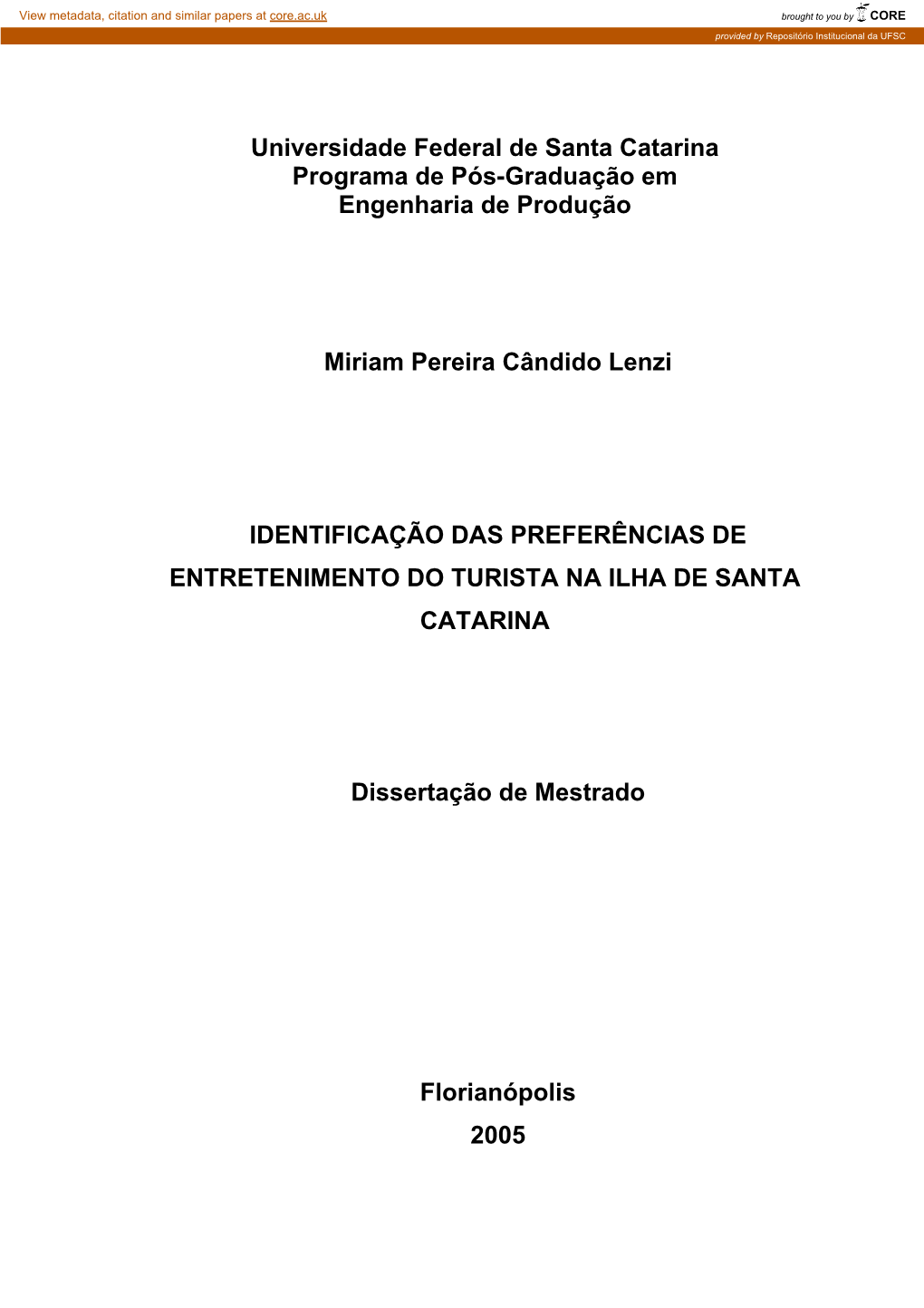 Universidade Federal De Santa Catarina Programa De Pós-Graduação Em Engenharia De Produção