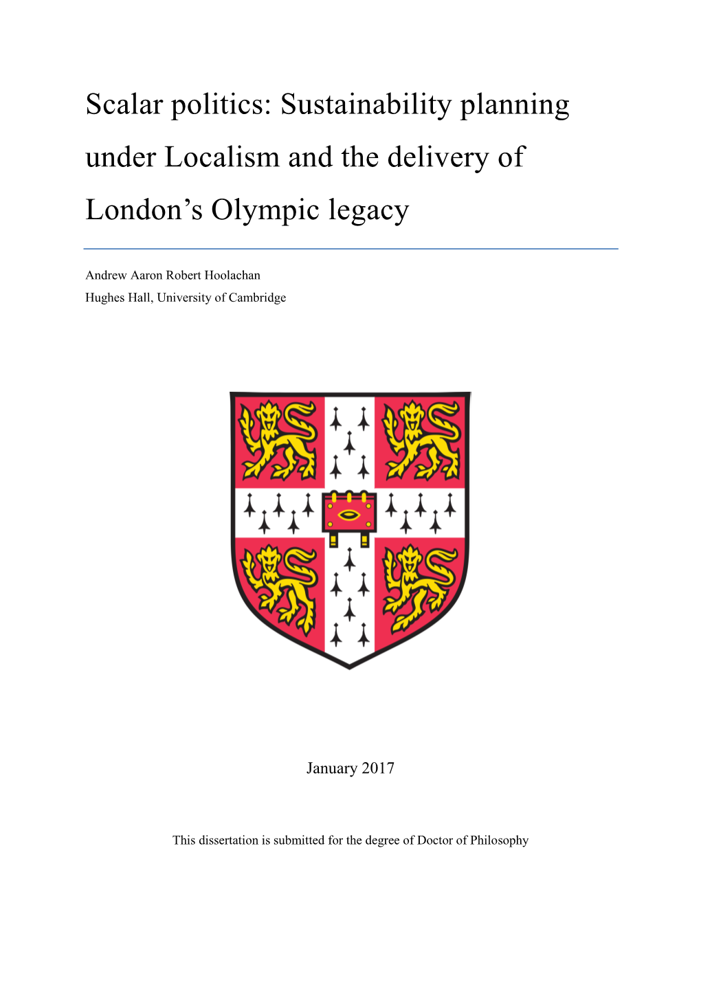 Chapter Four: Multi-Scalar Sustainable Policy Planning in East London