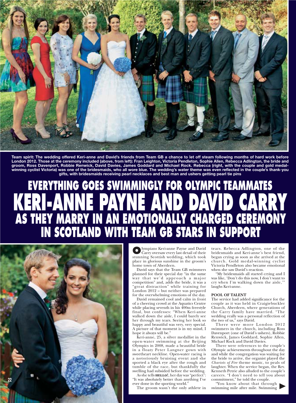 Keri-Anne Payne and David Carry As They Marry in an Emotionally Charged Ceremony in Scotland with Team Gb Stars in Support