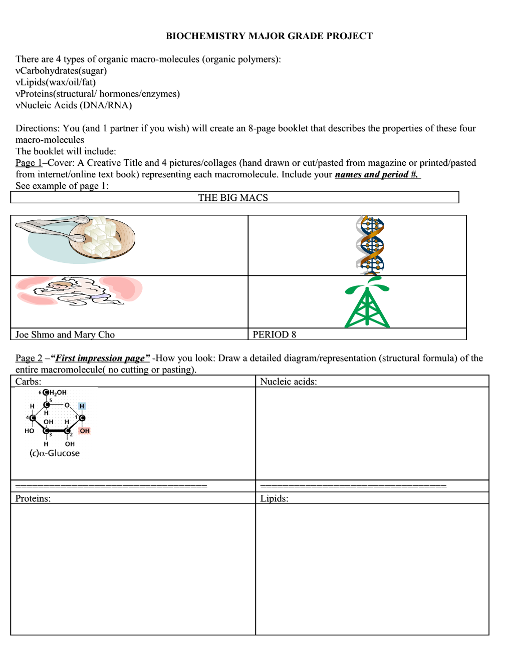 Biochemistry Major Grade Project