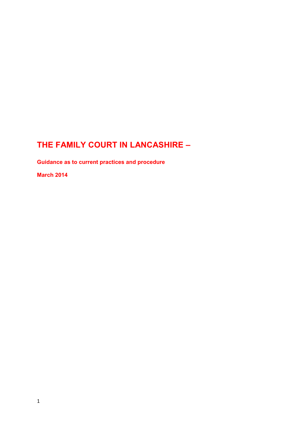The Family Court in Lancashire –