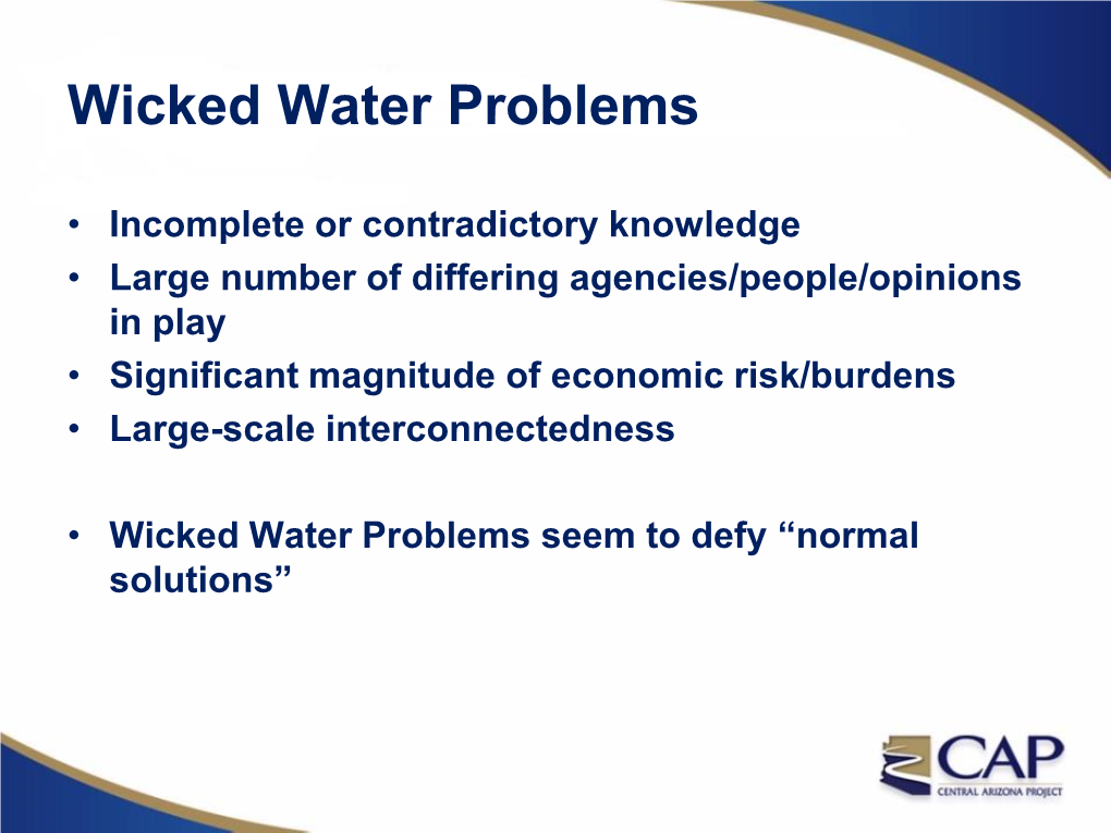 Wicked Water Problems