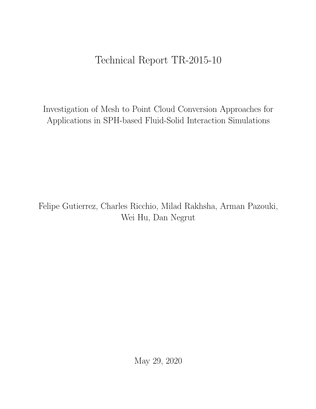 Technical Report TR-2015-10