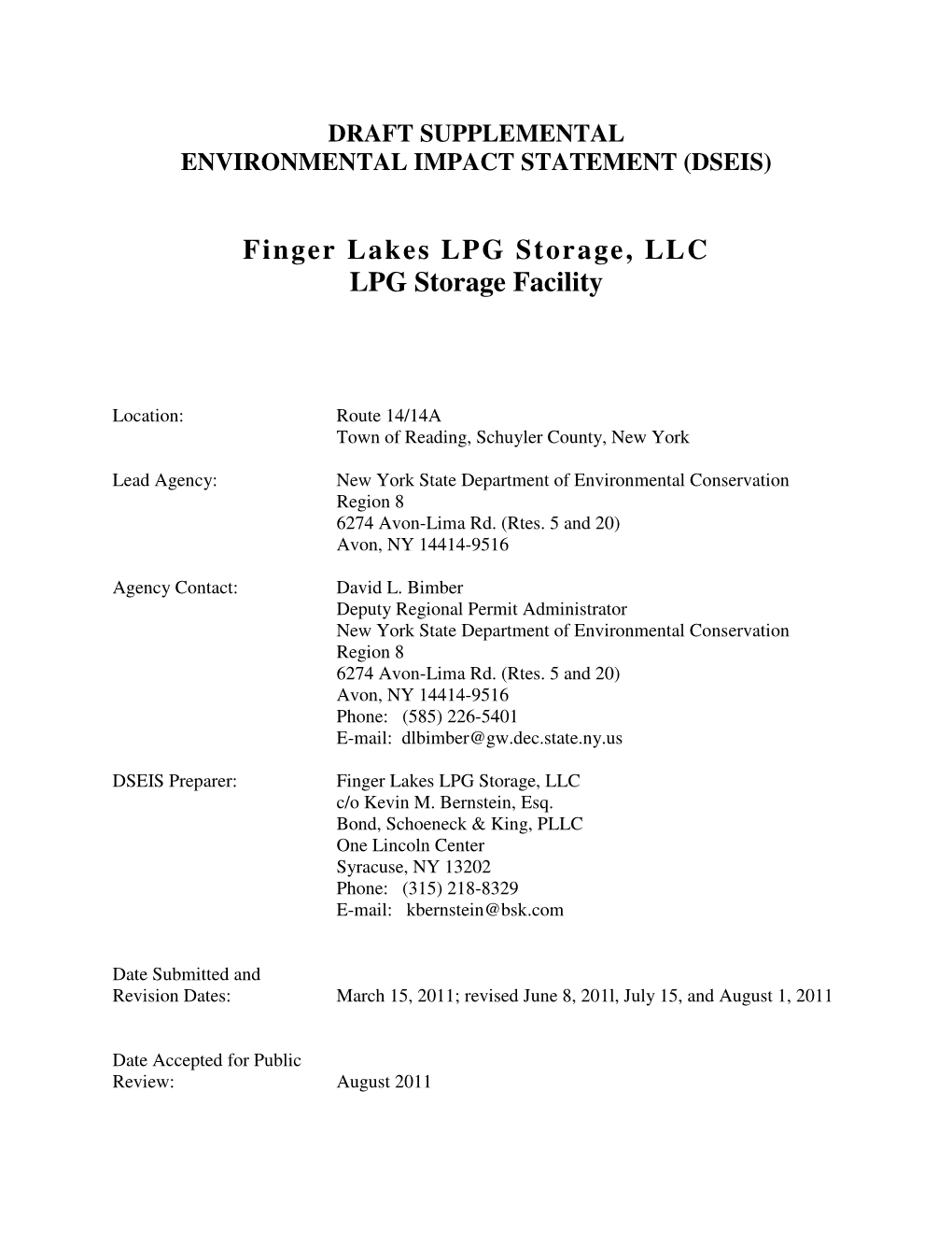 Draft Supplemental Environmental Impact Statement (Dseis)