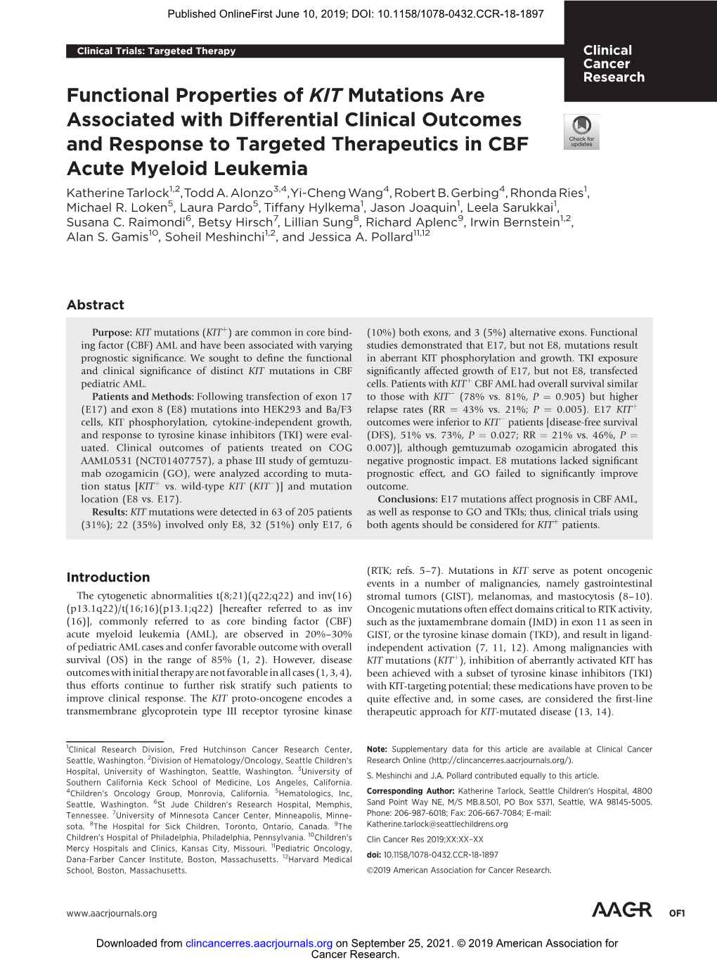 Functional Properties of KIT Mutations Are