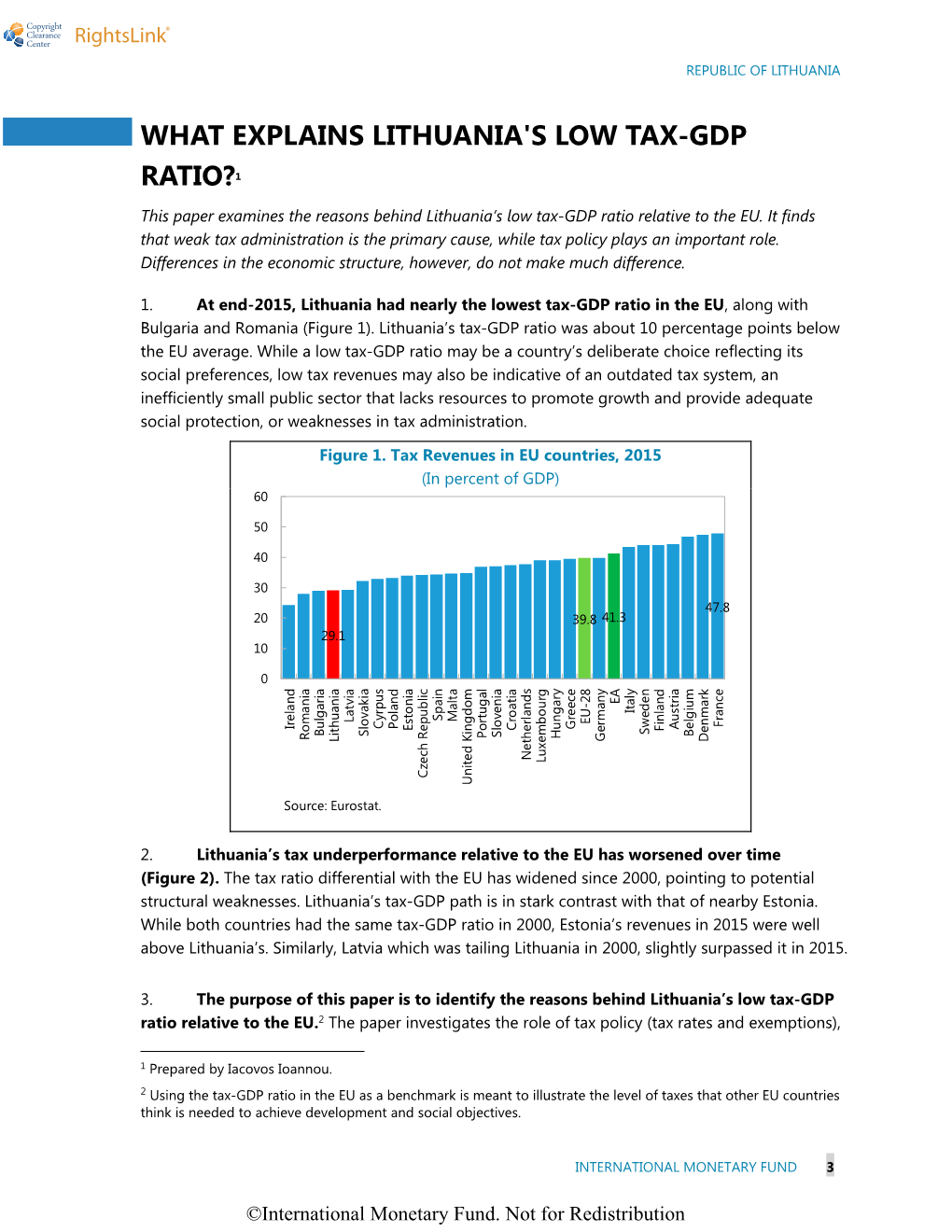 What Explains Lithuania's Low Tax-Gdp Ratio?