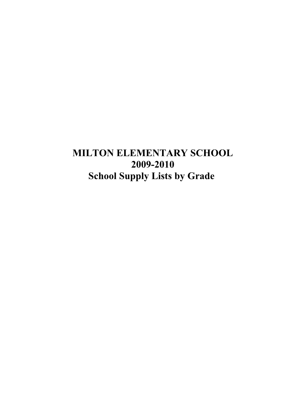 Milton Elementary School