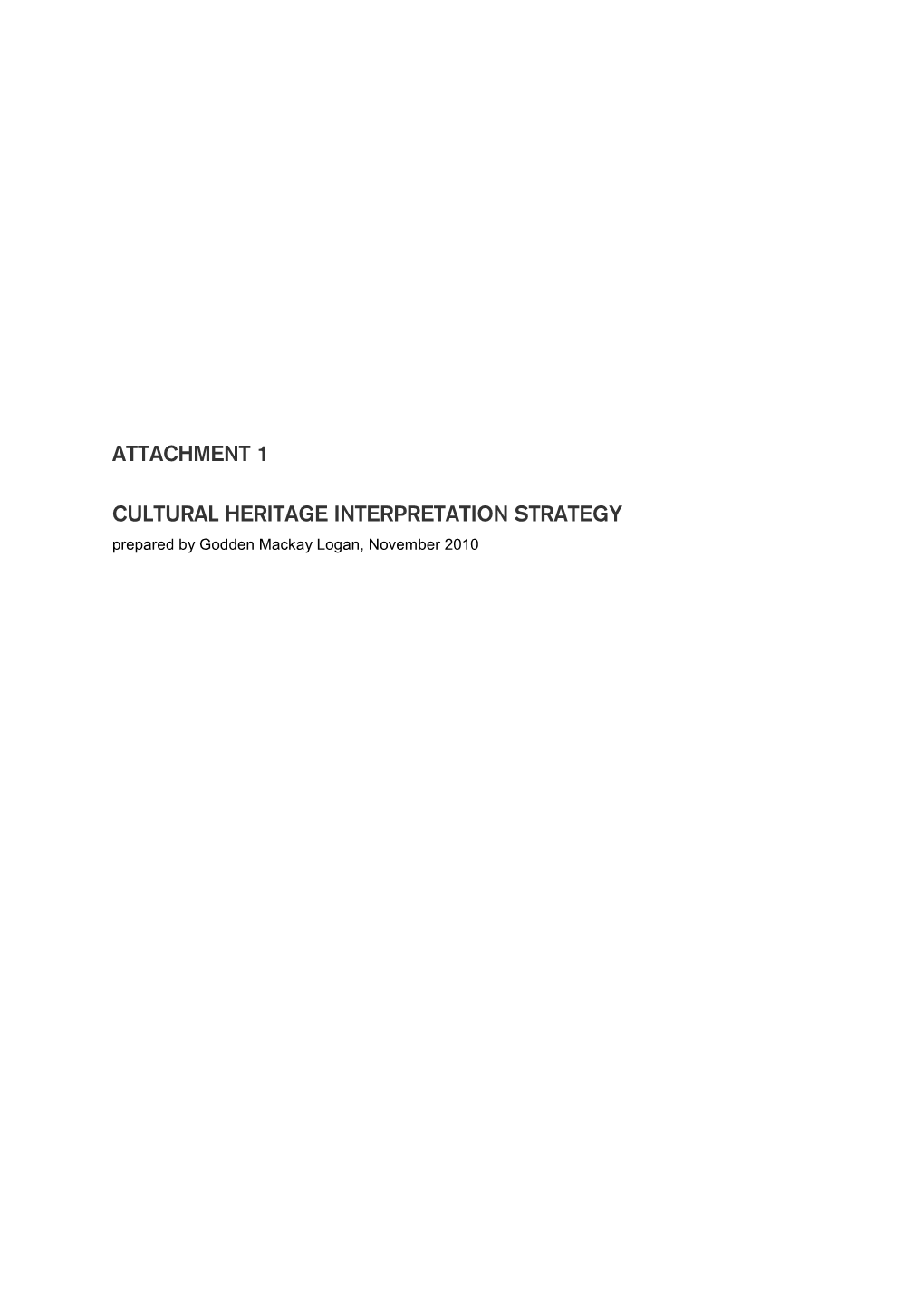 Area 20 Precinct Cultural Heritage Interpretation Strategy