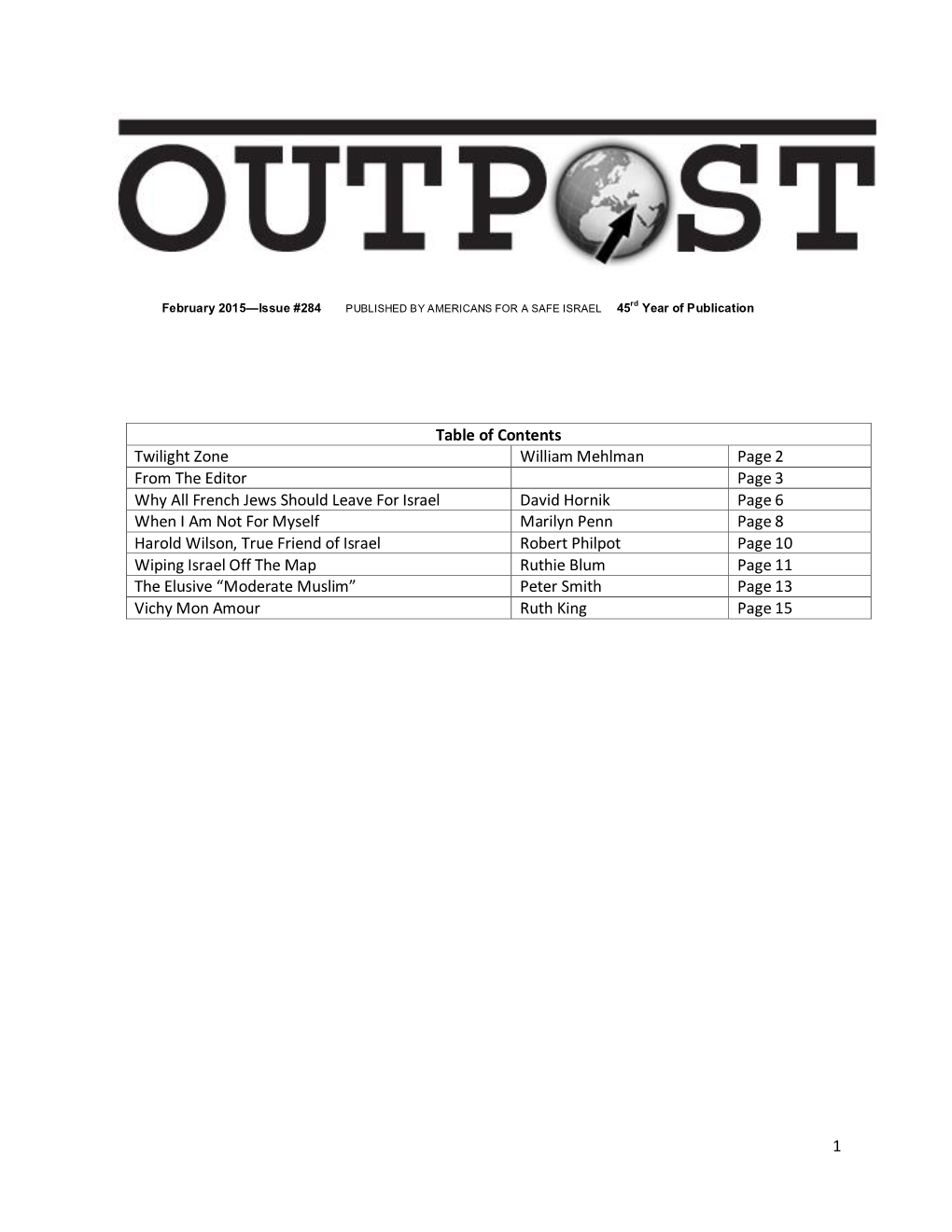 1 Table of Contents Twilight Zone William Mehlman Page 2 From