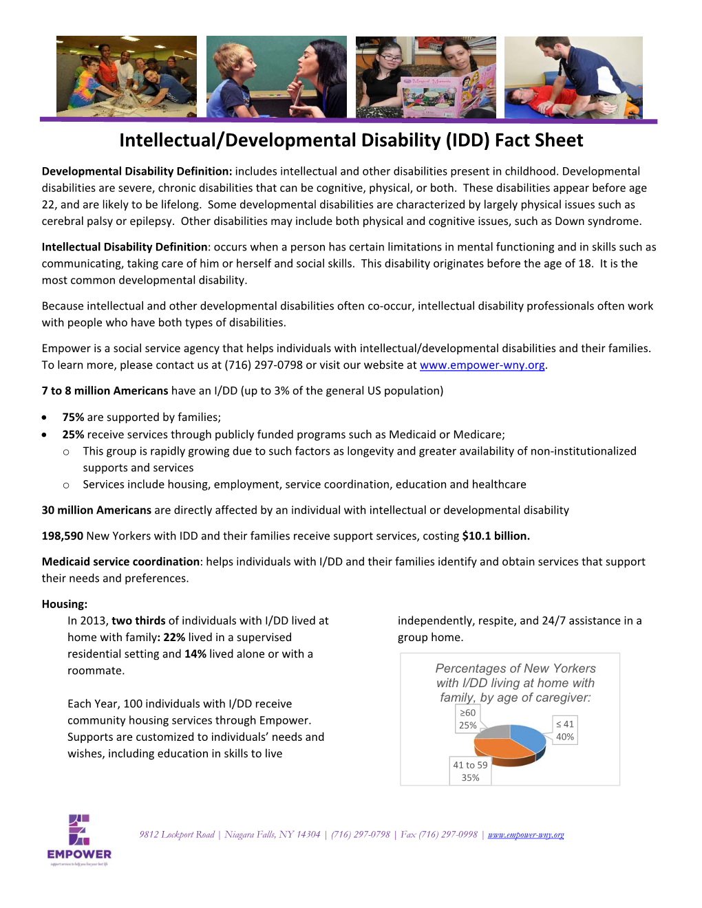 Intellectual/Developmental Disability (IDD) Fact Sheet