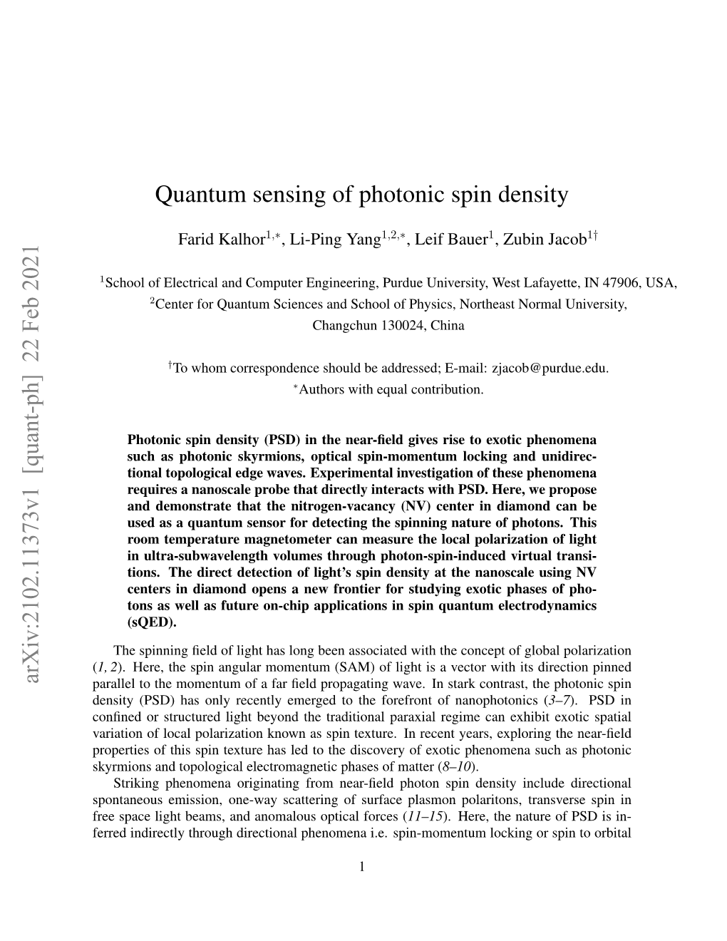 Quantum Sensing of Photonic Spin Density