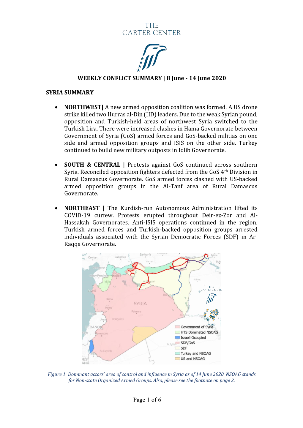 WEEKLY CONFLICT SUMMARY | 8 June - 14 June 2020