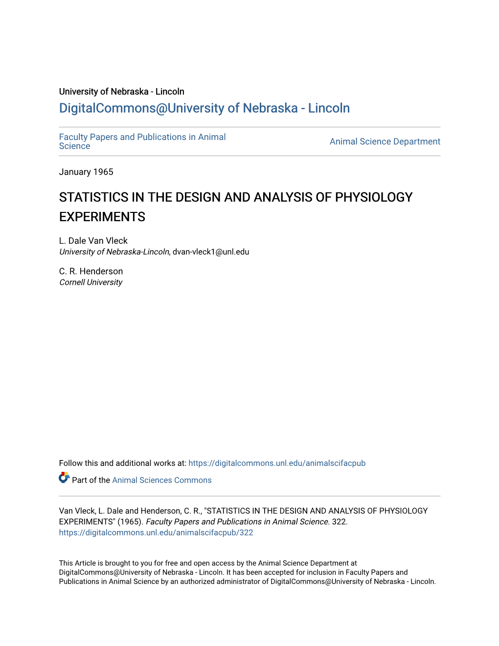 Statistics in the Design and Analysis of Physiology Experiments