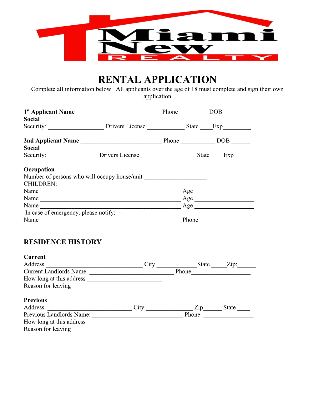 Rental Application s2