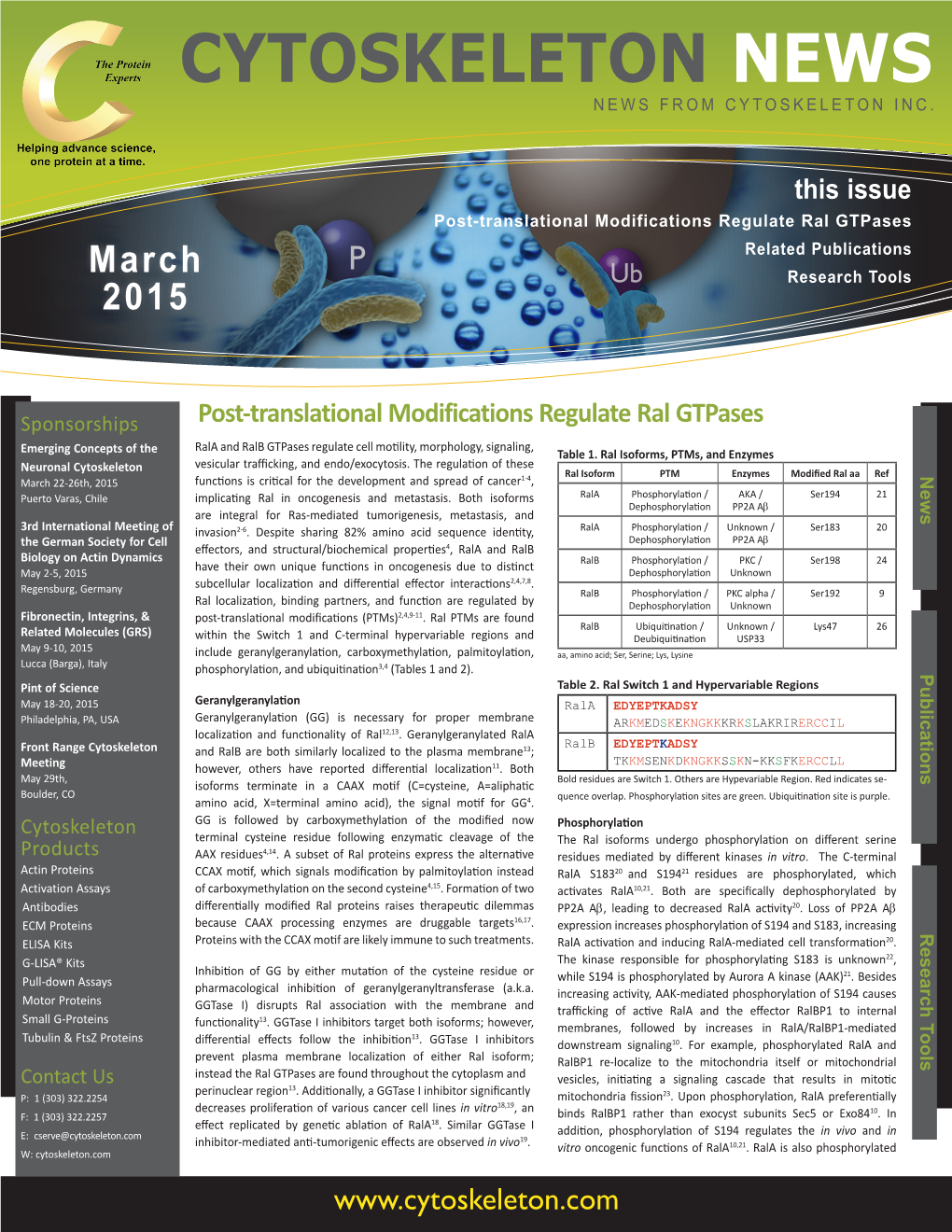 Post-Translational Modifications Regulate Ral Gtpases Modifications Regulate Post-Translational 18 4,15