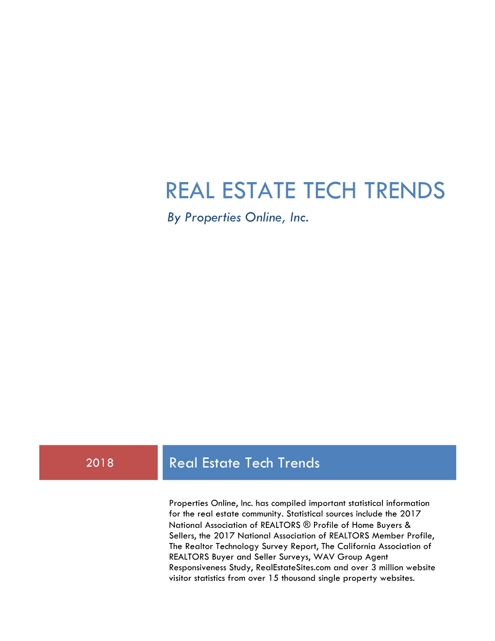 REAL ESTATE TECH TRENDS by Properties Online, Inc