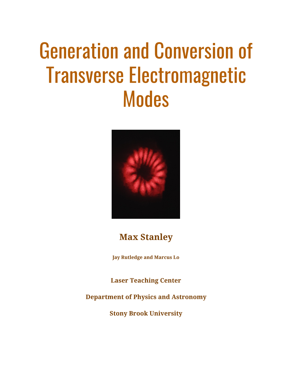 Transverse Electromagnetic Modes Writeup