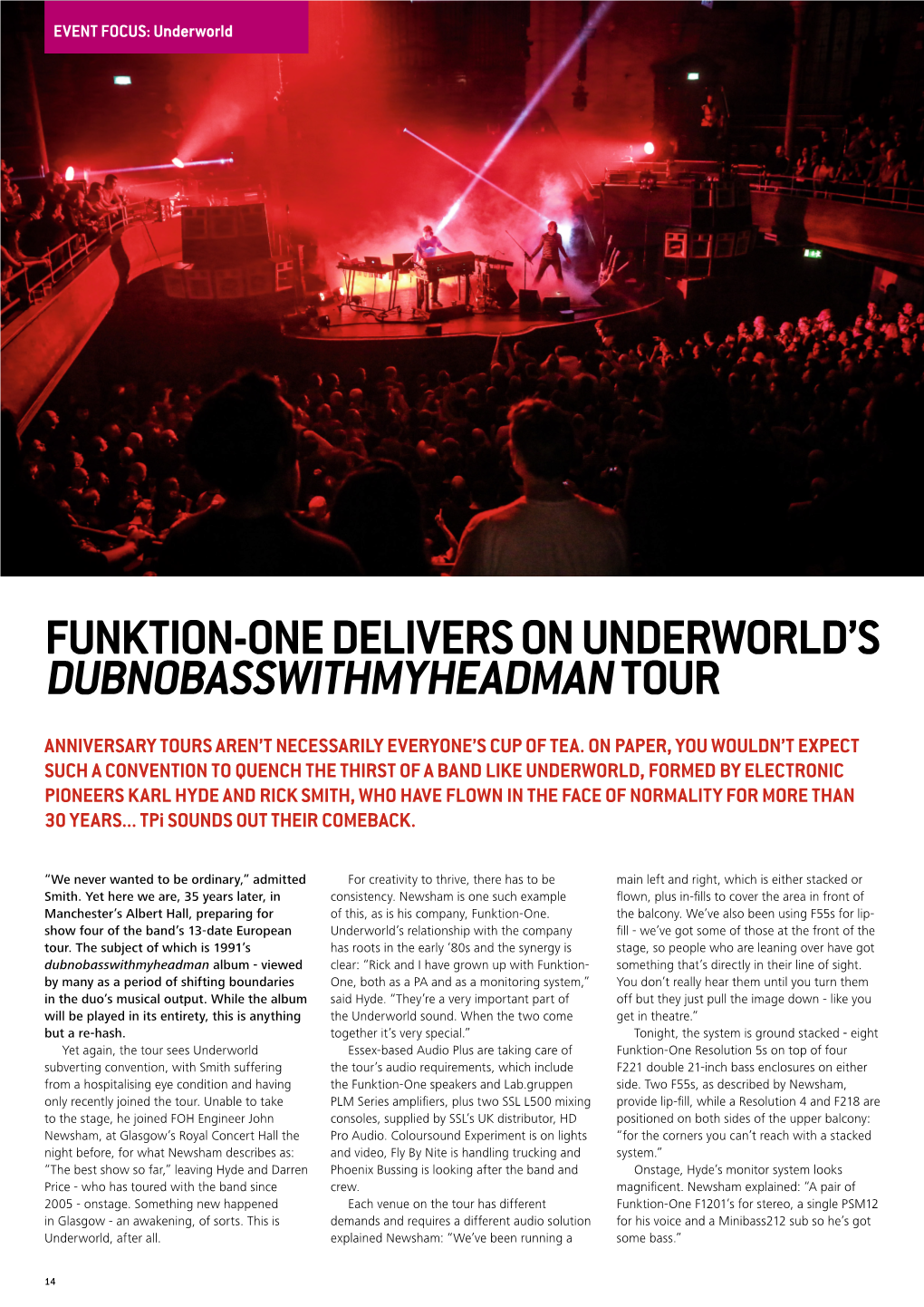 Funktion-One Delivers on Underworld's