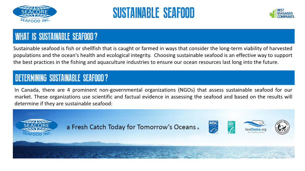 Sustainable Seafood Groups Information
