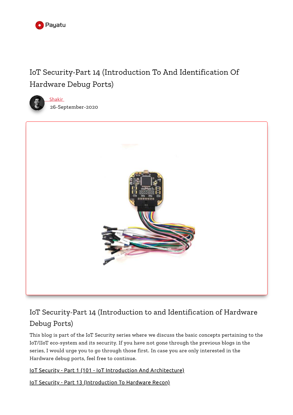 Iot Security-Part 14 (Introduction to and Identification of Hardware Debug Ports)