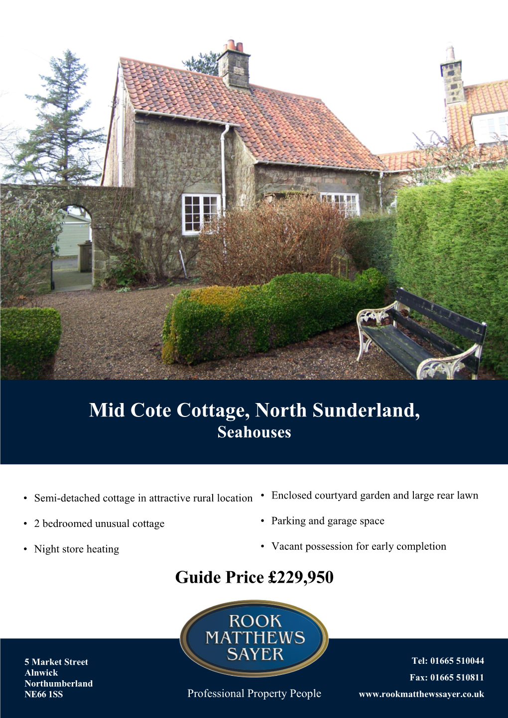 Mid Cote Cottage, North Sunderland, Seahouses