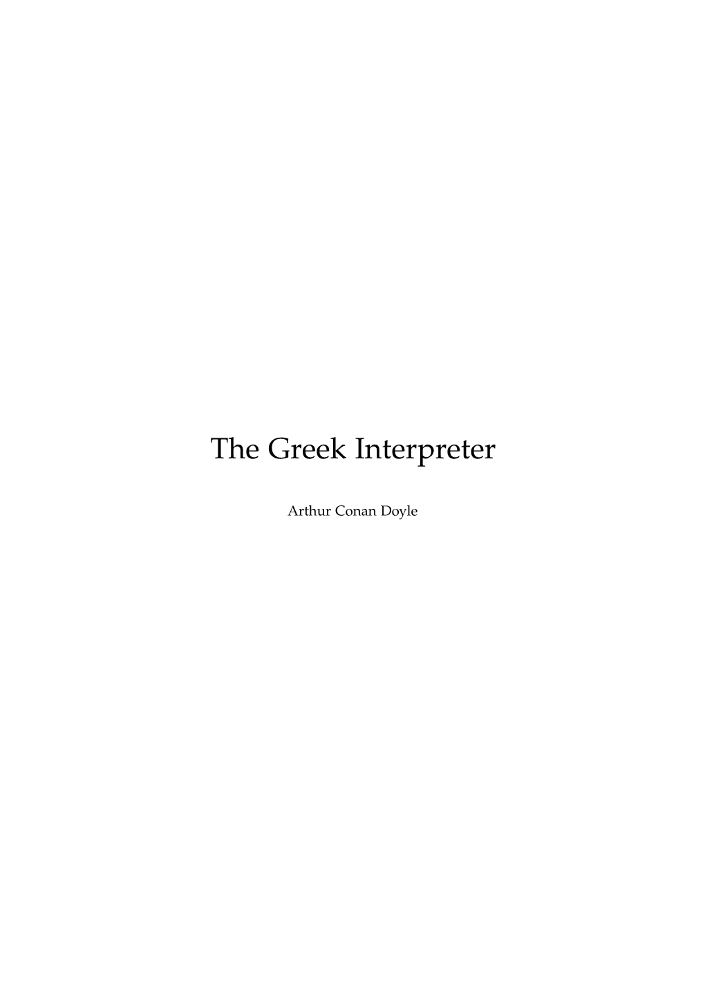 The Greek Interpreter