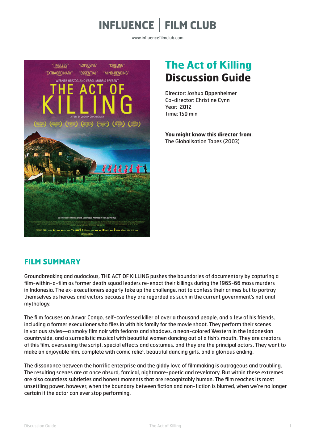 The Act of Killing Discussion Guide