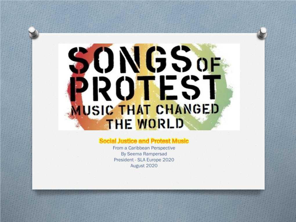 Social Justice and Protest Music