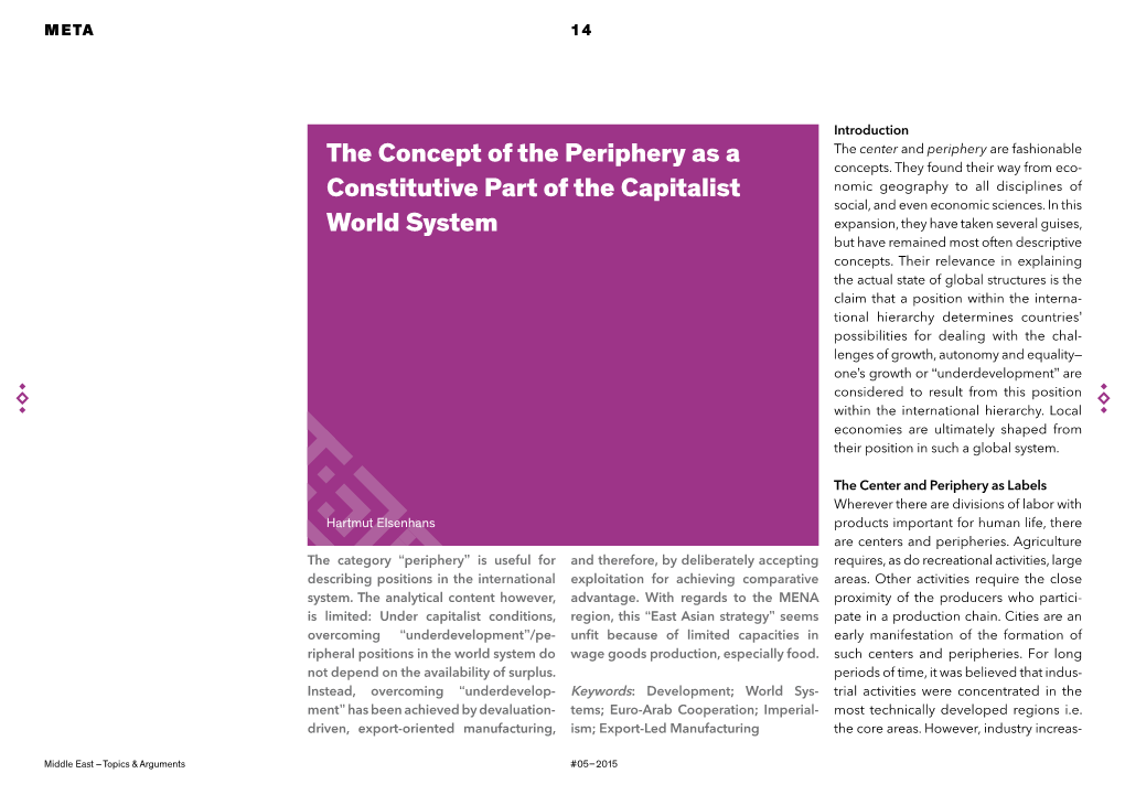 The Concept of the Periphery As a Concepts