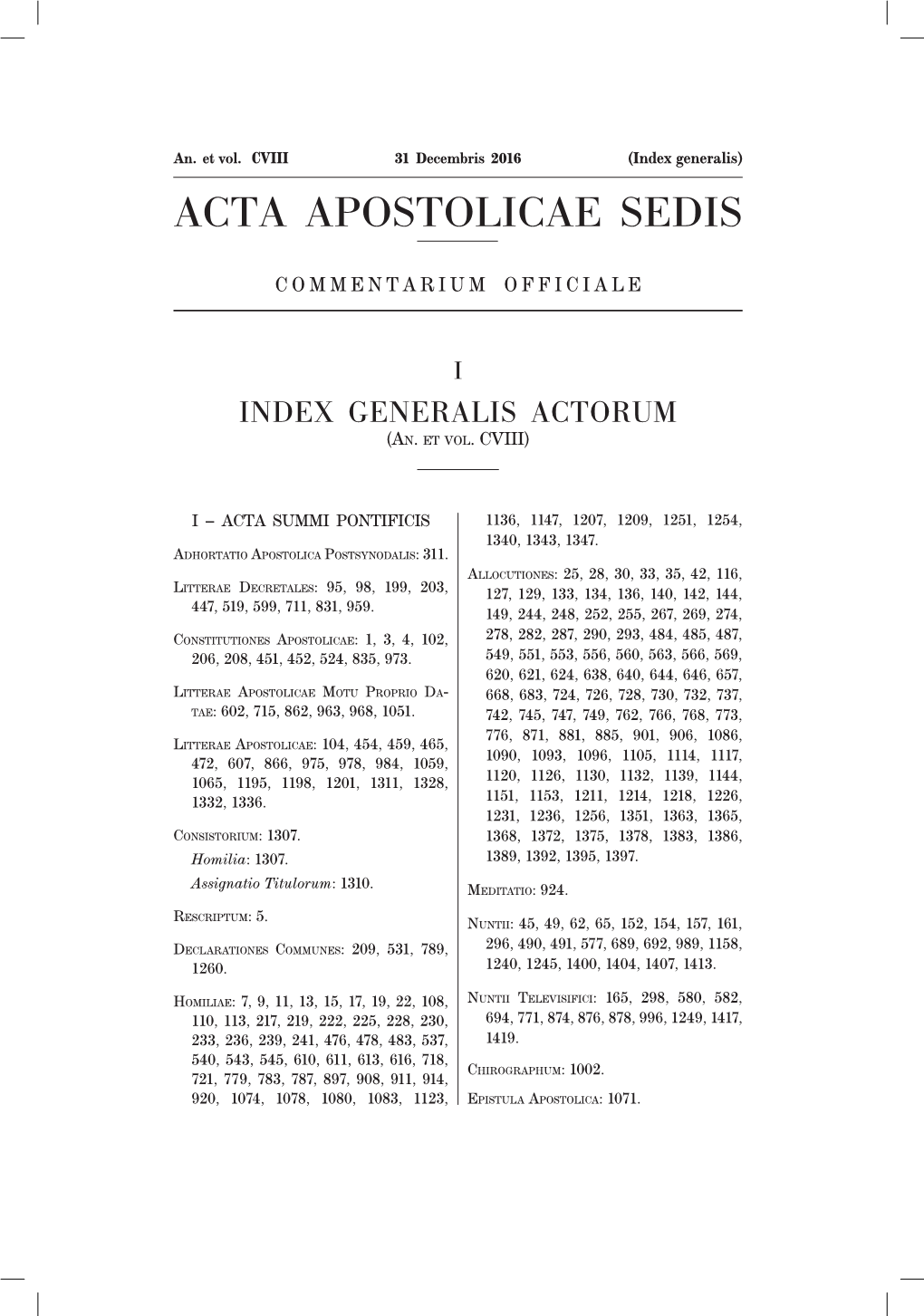 Acta Apostolicae Sedis