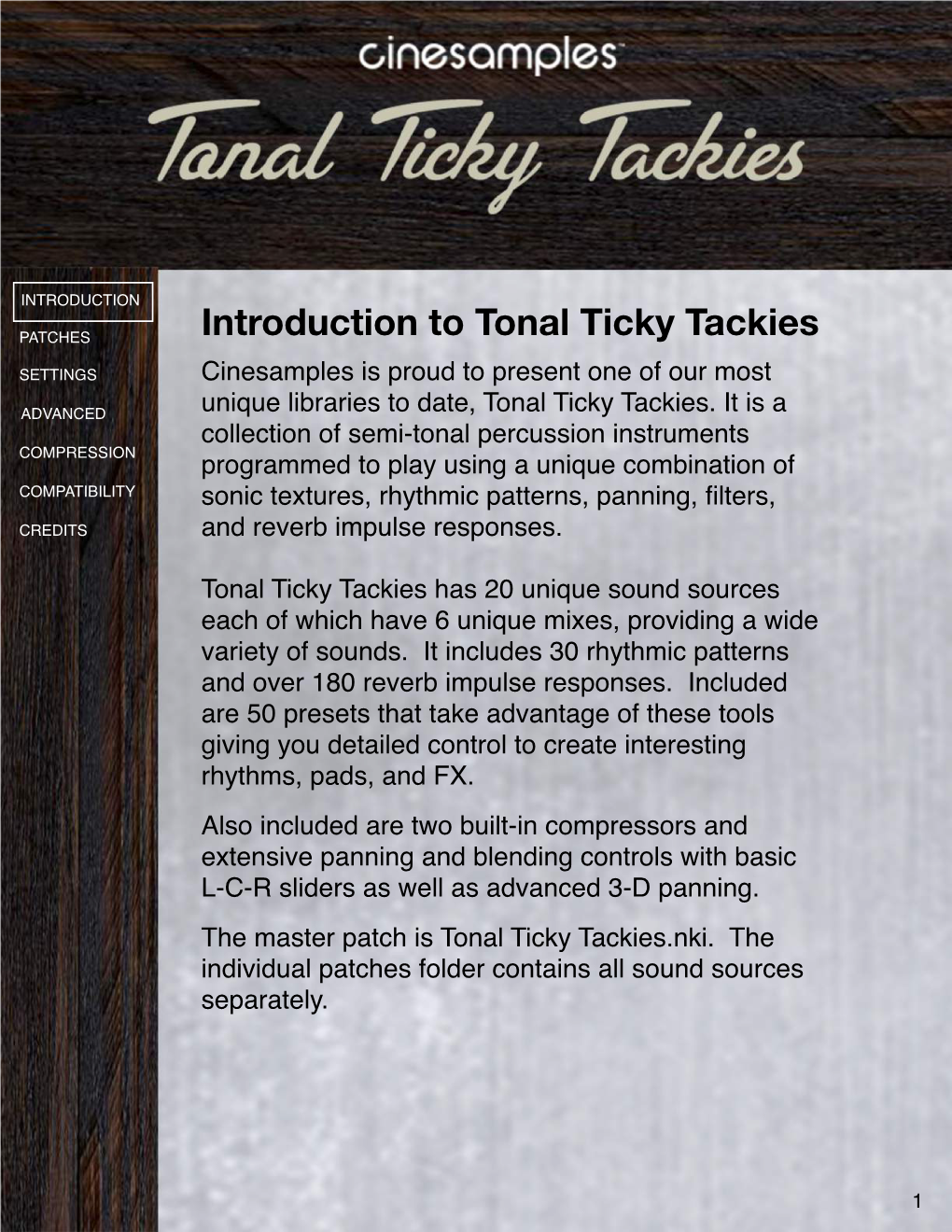Introduction to Tonal Ticky Tackies