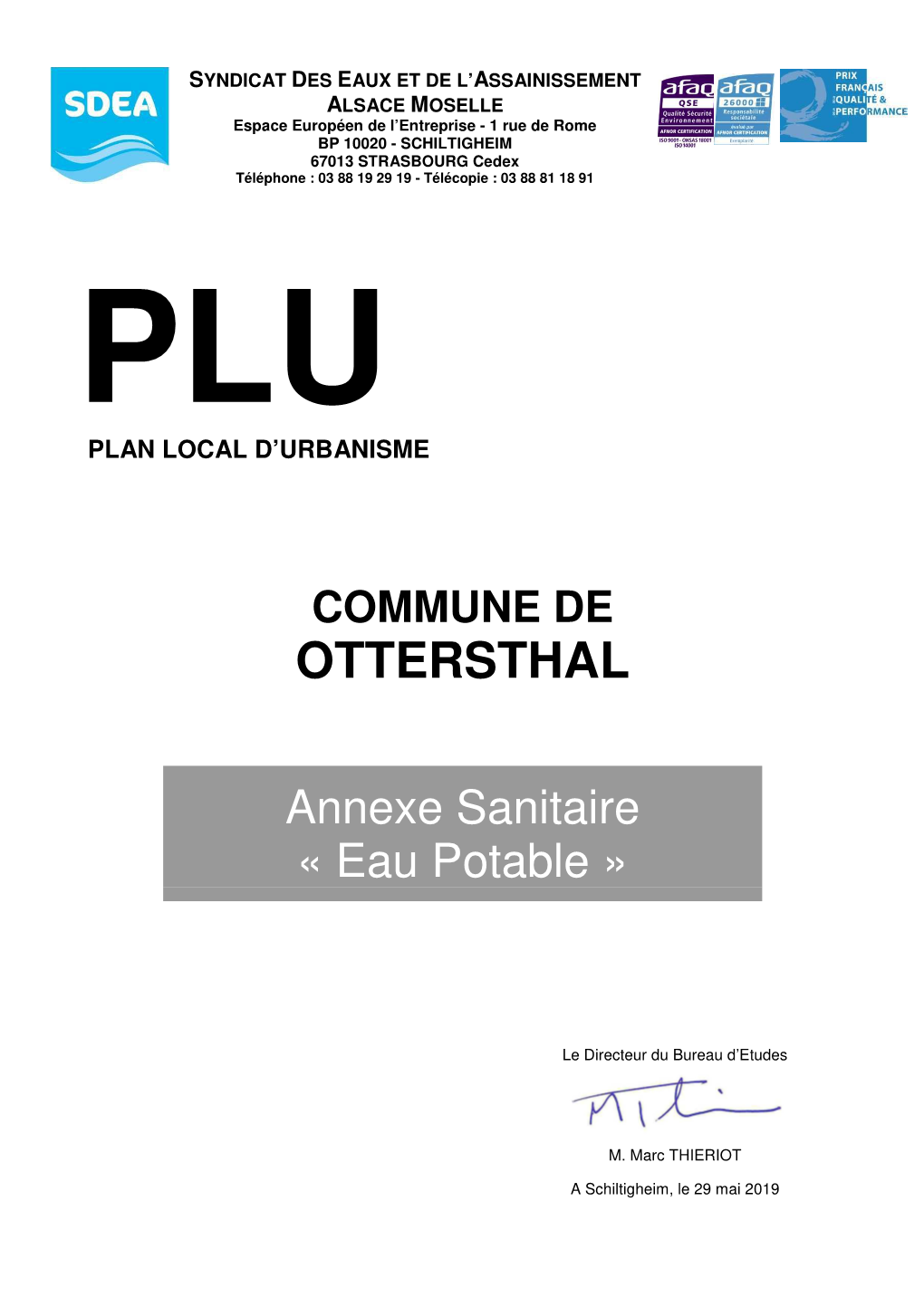 Annexe Sanitaire "Eaux Potables"