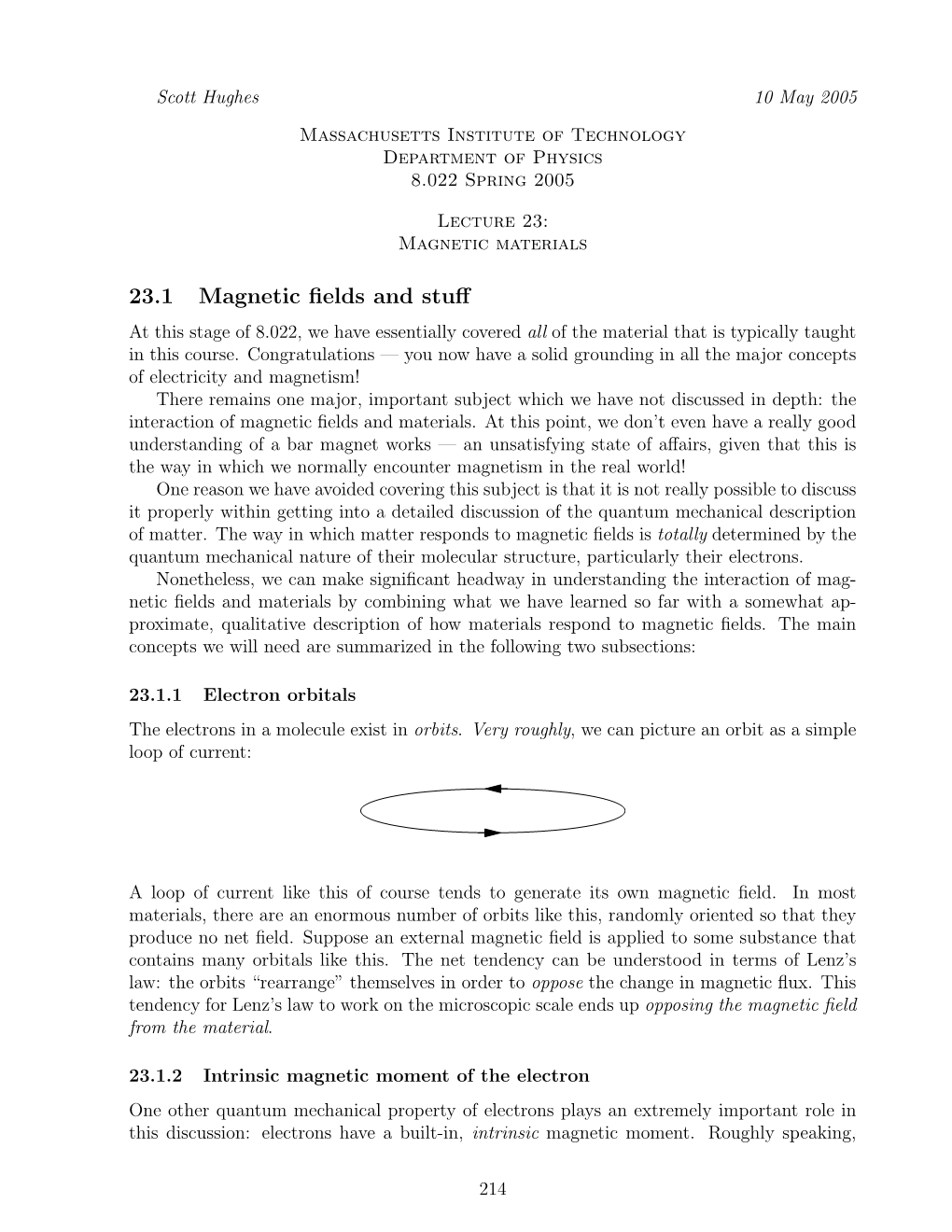 23. Magnetic Fields and Materials