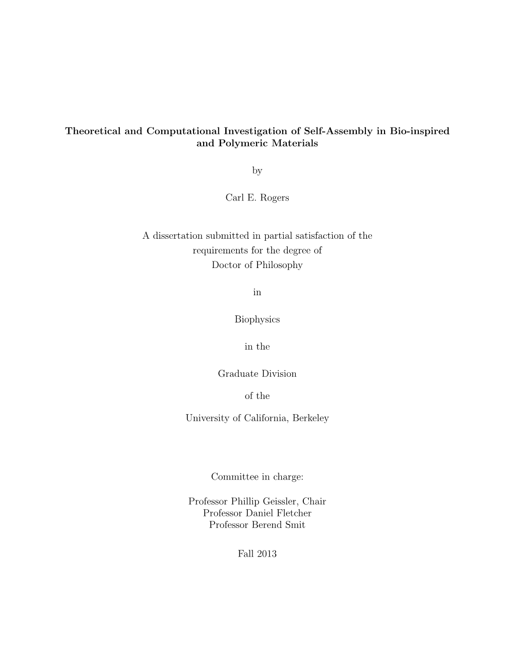 Theoretical and Computational Investigation of Self-Assembly in Bio-Inspired and Polymeric Materials