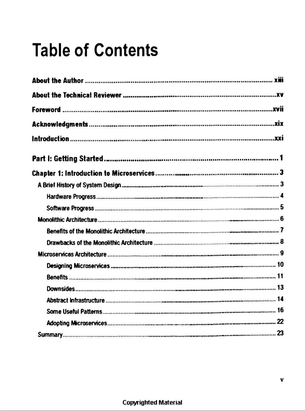 Table of Contents