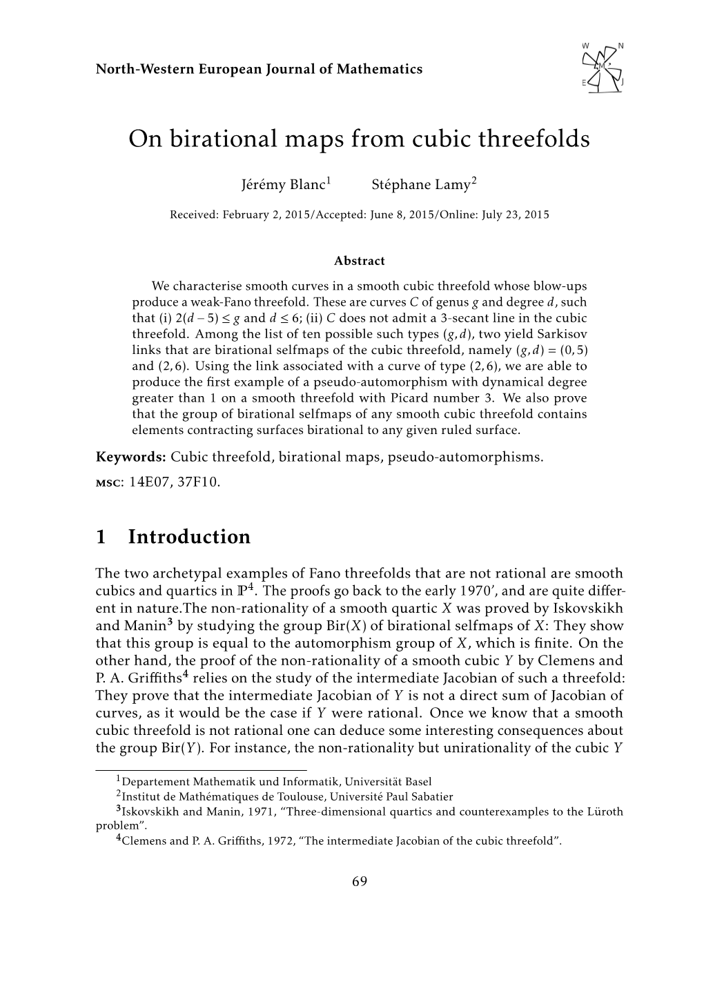 On Birational Maps from Cubic Threefolds