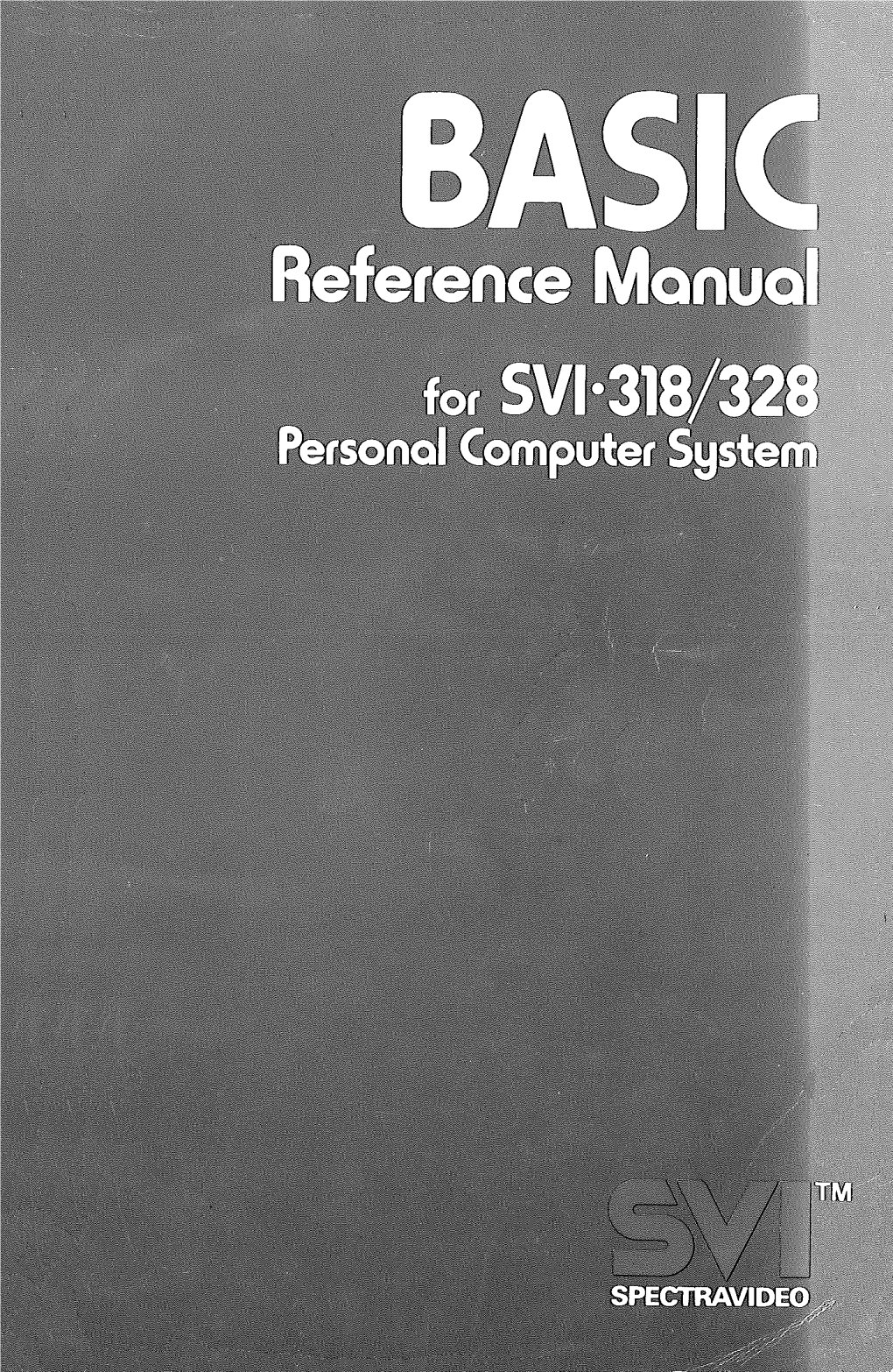 BASIC Reference Manual for SVI-318/328