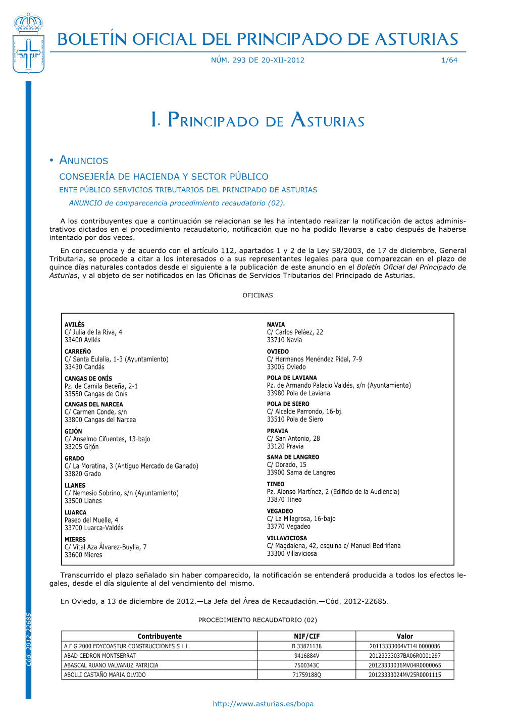 Boletín Oficial Del Principado De Asturias